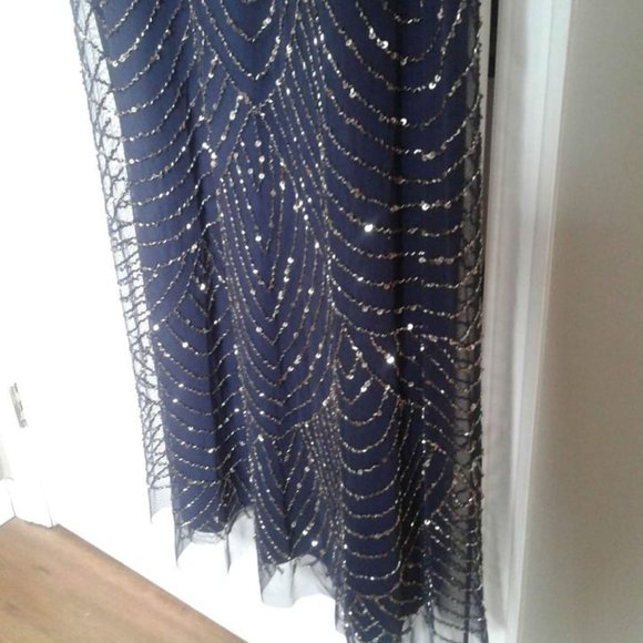 Adrianna Papell size 18 dark blue event dress. Wedding, prom, special occasion - Picture 3 of 6